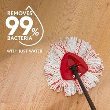 O-Cedar EasyWring Deep Clean Refill (4-Pack) | 40% More Cleaning Power | Microfiber Mop Refill Compatible with O-Cedar EasyWring Spin Mop & Bucket System