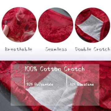 Cinvik Sexy High Waisted Lace Panties for Women