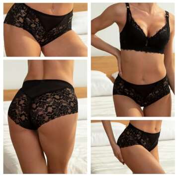 Cinvik Sexy High Waisted Lace Panties for Women