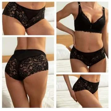 Cinvik Sexy High Waisted Lace Panties for Women