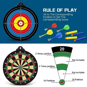 Magnetic Dart Board Game - Safe Fun for Kids Ages 5-12