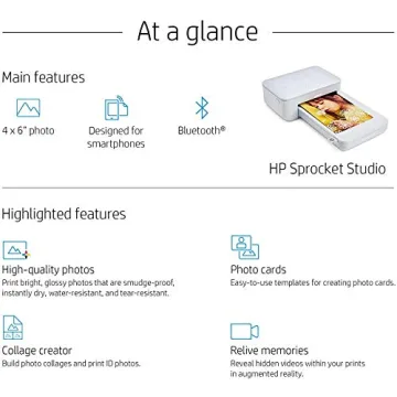 HP Sprocket Studio Printer for Vibrant 4x6 Photos