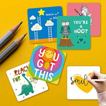 Gexond Creative Lunch Box Notes for Kids - 60 Motivational Cards