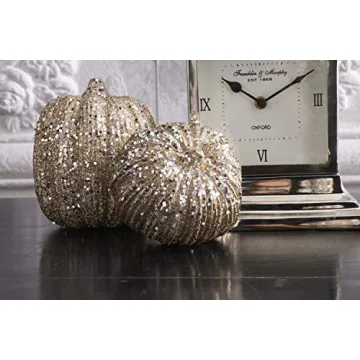K&K Interiors Glitter Pumpkin for Elegant Home Decor