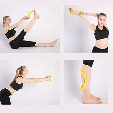 MINGYNS Yoga Ring for Leg Calves,Fitness Circle for Back Toning Thighs Abs and Legs,Training Ring for Yoga, Mobility, Pilates,Gymnastics Exercise Workout (Purple)