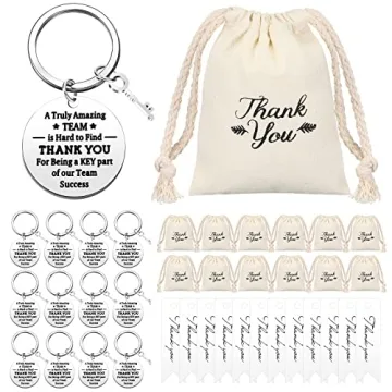 Yinkin 36 Pcs Employee Appreciation Gifts: Keychains, Bags & Cards