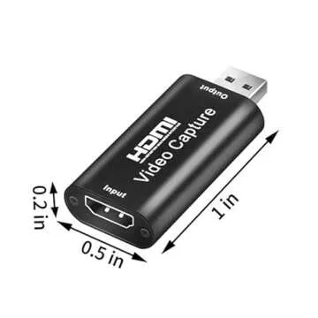 HDMI Video Capture Card, 4K HDMI to USB Capture Card Full HD 1080P 30fps, Record via DSLR, Camcorder, Action Cam for Gaming, Streaming TV, Recorder Live Streaming Video for Windows Mac OS