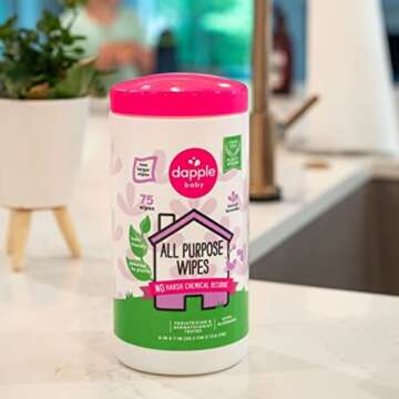 Dapple Baby All Purpose Wipes - Plant Based Lavender Wipes, 75 Count