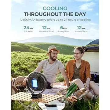 Xasla 10000mAh Portable Clip on Fan for Comfort Anywhere