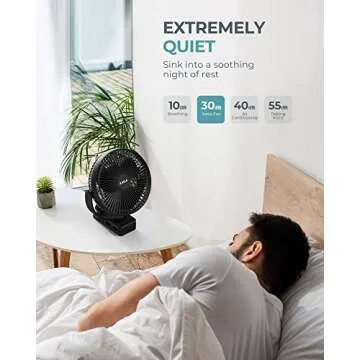 Xasla 10000mAh Portable Clip on Fan for Comfort Anywhere