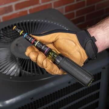 Klein Tools 32933M 6-in-1 Metric Impact Socket Set, 3 Flip Sockets with 6 Metric Hex Sizes 7 mm to 14 mm, Impact Rated 5-Inch Shaft