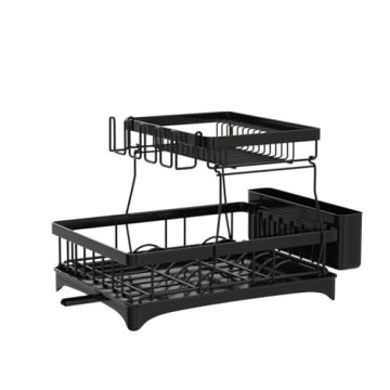 2 Tier Dish Drying Rack - Large Capacity, Space Saving