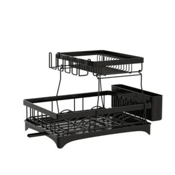 2 Tier Dish Drying Rack - Large Capacity, Space Saving