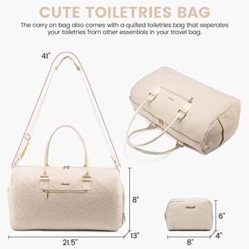 LOVEVOOK Travel Duffle Bag, Weekender Bag for Women with Toiletry Bag, Carry on Overnight Bag with S...