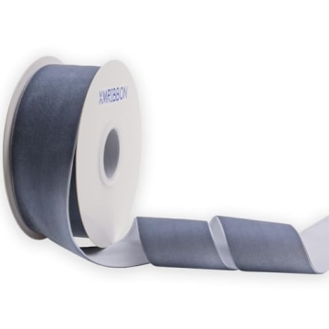 Luxurious XMRIBBON Dusty Blue Velvet Ribbon for Crafting and Decor