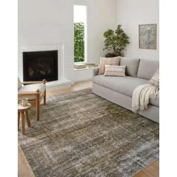 Loloi Amber Lewis Billie Collection, Tobacco & Rust 2'-6" x 12'-0" Area Rug – Antique & Distressed...