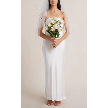 Stylish Summer Satin Strapless Maxi Dress for Women