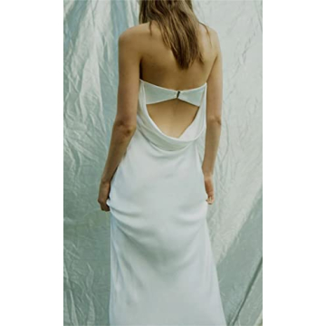 Stylish Summer Satin Strapless Maxi Dress for Women