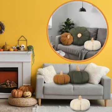 Briwooody 3D Sherpa Pumpkin Throw Pillows Fall Decor