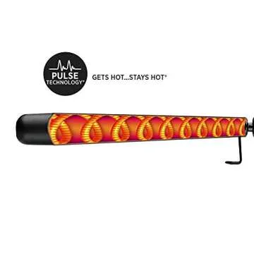 Hot Tools Black Gold Reversed Tapered Curling Wand | Creates Tousled Waves and Curls (1-1/4 – ¾ in)
