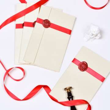 YAMA Double Face Satin Ribbon - 5/8" 25 Yards for Gift Package Wrapping,Floral Design,Hair Bow Clip Making,Crafting,Sewing,Wedding Decor, Hot Red