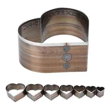 7pcs Leather Die Cutter Hollow Punching Tool Heart Shaped Cutting 20-50mm Punching Die Set for Bag Belt Wallet Handmade DIY Leather Craft