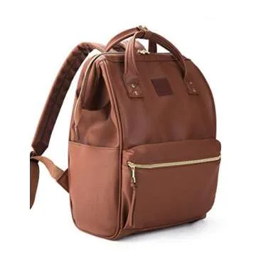 Kah&Kee Leather Backpack for Women and Men 15-inch Laptop Bag | Teacher Professional, Diaper Bag Backpack, Ideal for Work, School, Nurse, College & Travel (Brown, Medium)