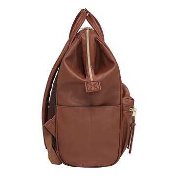 Kah&Kee Leather Backpack for Women and Men 15-inch Laptop Bag | Teacher Professional, Diaper Bag Backpack, Ideal for Work, School, Nurse, College & Travel (Brown, Medium)