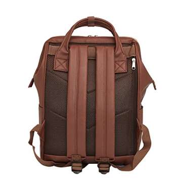 Kah&Kee Leather Backpack for Women and Men 15-inch Laptop Bag | Teacher Professional, Diaper Bag Backpack, Ideal for Work, School, Nurse, College & Travel (Brown, Medium)
