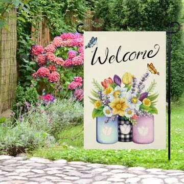 Spring Garden Flag Double Sided 12x18 for Outdoors