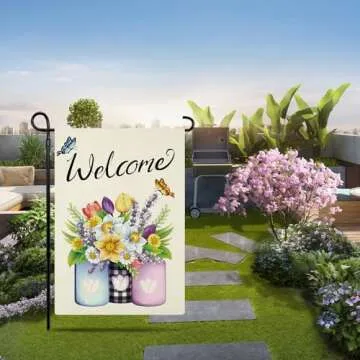 Spring Garden Flag Double Sided 12x18 for Outdoors