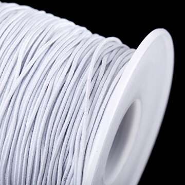 Senkary 0.8 mm Elastic String Cord Stretchy Bracelet String Beading Thread for Jewelry Making and Bracelet Making, 109 Yards, White