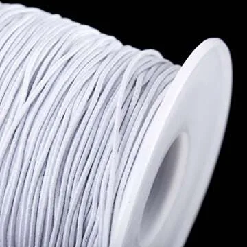 Senkary 0.8 mm Elastic String Cord Stretchy Bracelet String Beading Thread for Jewelry Making and Bracelet Making, 109 Yards, White