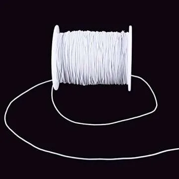 Senkary 0.8 mm Elastic String Cord Stretchy Bracelet String Beading Thread for Jewelry Making and Bracelet Making, 109 Yards, White