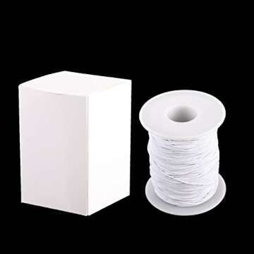Senkary 0.8 mm Elastic String Cord Stretchy Bracelet String Beading Thread for Jewelry Making and Bracelet Making, 109 Yards, White