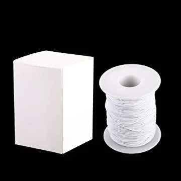Senkary 0.8 mm Elastic String Cord Stretchy Bracelet String Beading Thread for Jewelry Making and Bracelet Making, 109 Yards, White
