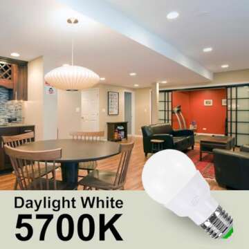 ILC RGB LED Light Bulb, Color Changing 40W Equivalent, Daylight White, 450LM Dimmable 5W E26 Screw Base RGBW, Mood Light Bulb - 12 Color Choices - Timing Infrared Remote Control Included (4 Pack)