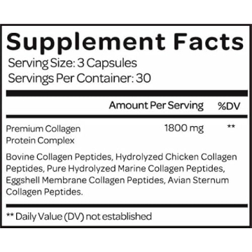Collagen For Her: Multi Collagen Capsules for Women (Types I, II, III, V, X,) Hydrolyzed Collagen Peptides, Vitamin Supplement for Hair, Skin, Nails, and Joint Support (90 ct.)