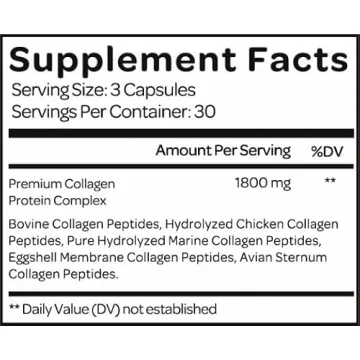 Collagen For Her: Multi Collagen Capsules for Women (Types I, II, III, V, X,) Hydrolyzed Collagen Peptides, Vitamin Supplement for Hair, Skin, Nails, and Joint Support (90 ct.)