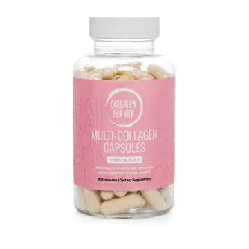 Collagen For Her: Multi Collagen Capsules for Women (Types I, II, III, V, X,) Hydrolyzed Collagen Peptides, Vitamin Supplement for Hair, Skin, Nails, and Joint Support (90 ct.)