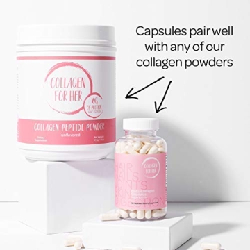 Collagen For Her: Multi Collagen Capsules for Women (Types I, II, III, V, X,) Hydrolyzed Collagen Peptides, Vitamin Supplement for Hair, Skin, Nails, and Joint Support (90 ct.)