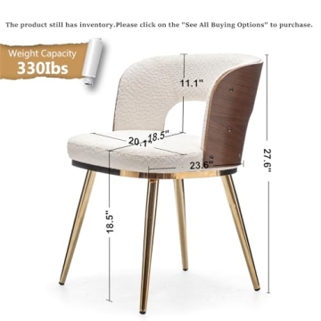 Stylish HOCEWI Upholstered Dining Chairs with Metal Legs