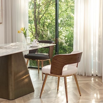 Stylish HOCEWI Upholstered Dining Chairs with Metal Legs