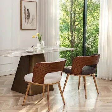 Stylish HOCEWI Upholstered Dining Chairs with Metal Legs