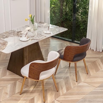 Stylish HOCEWI Upholstered Dining Chairs with Metal Legs