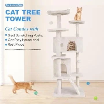FDW 54in Cat Tower - Multi-Level Cozy Cat Condo