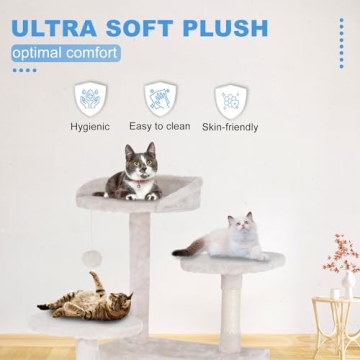 FDW 54in Cat Tower - Multi-Level Cozy Cat Condo