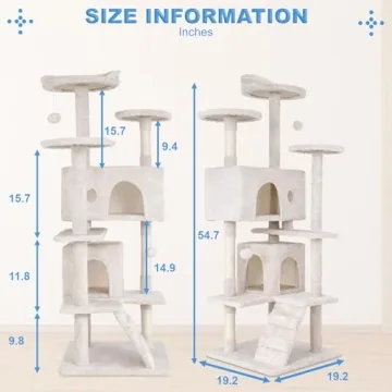 FDW 54in Cat Tower - Multi-Level Cozy Cat Condo