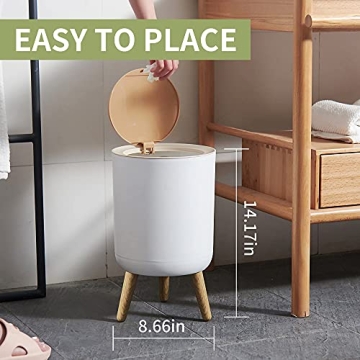 Nordic Trash Can with Lid - 7L Stylish Waste Basket