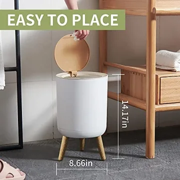 Nordic Trash Can with Lid - 7L Stylish Waste Basket